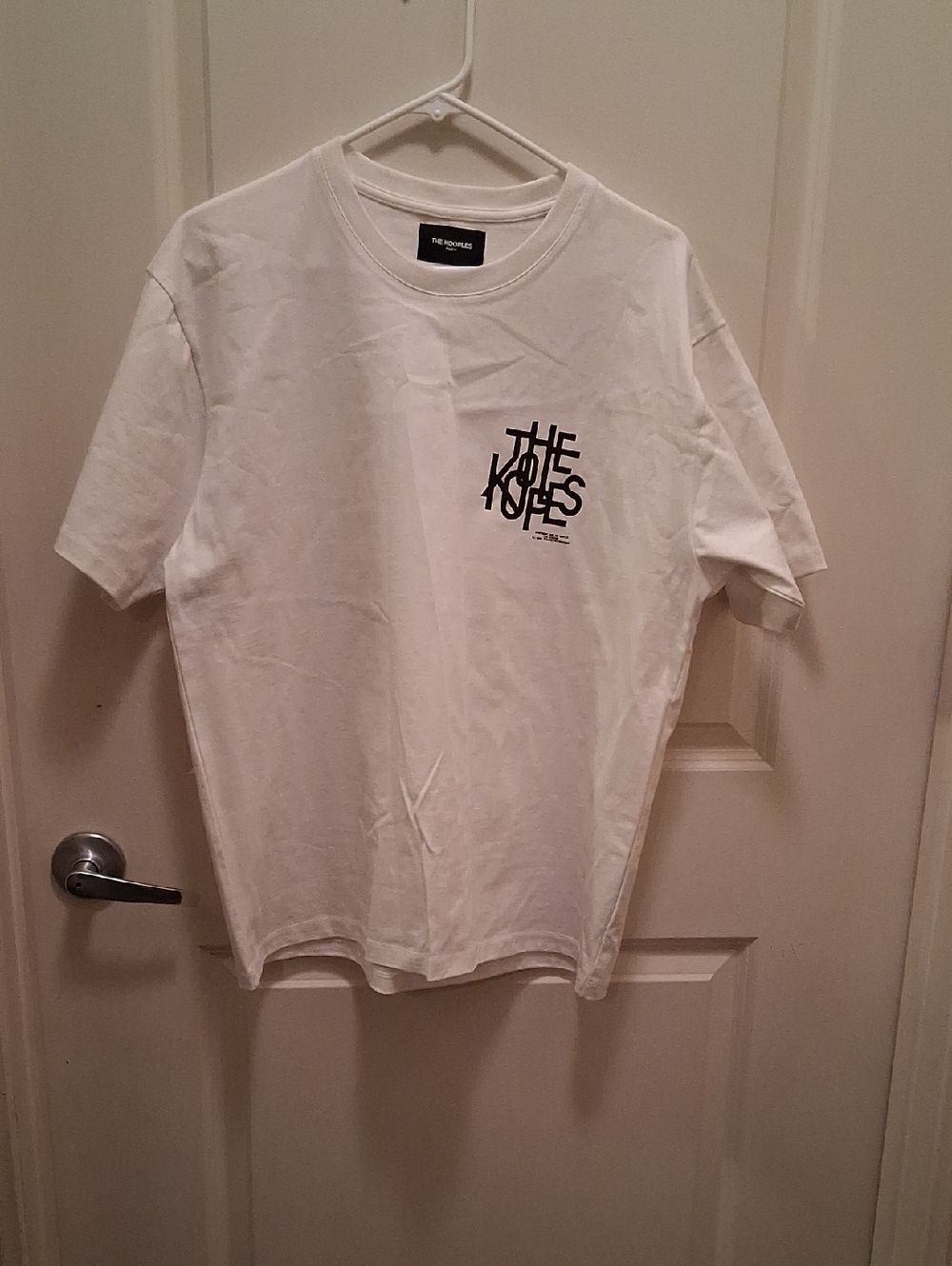 The Kooples White Short Sleeve Tee with Black Logo